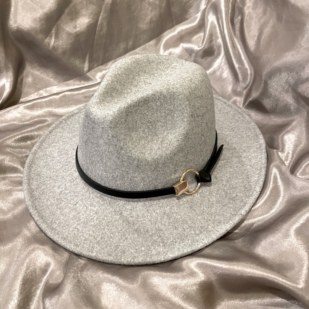 Lisianthus Women Wool Wide Brim Belt Buckle Fedora Hat